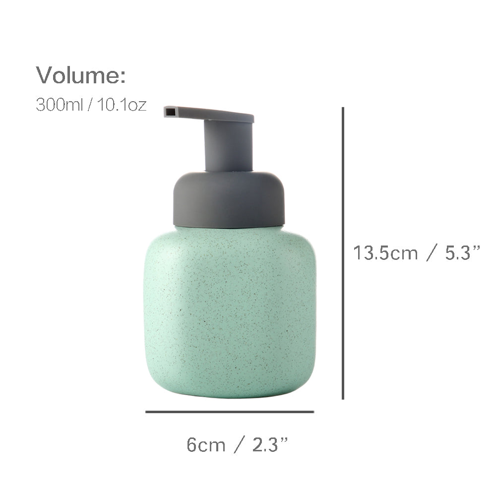 Keramischer Seifenspender, Schäumende Pumpe Badezimmerflasche, Einfaches Design, Nachfüllbare Wiederverwendbare Lotionpumpe für Badezimmer Küche, 300ml/10,1oz