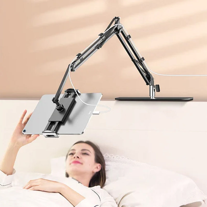 Ausziehbarer, versteckter Telefon-/Tablethalter am Bett