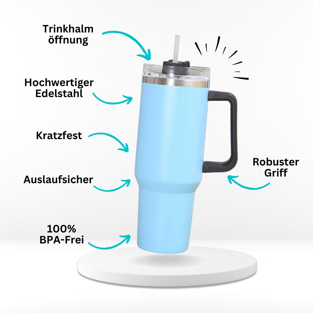 Frendorf | Mobile Thermo Tasse mit Strohhalm