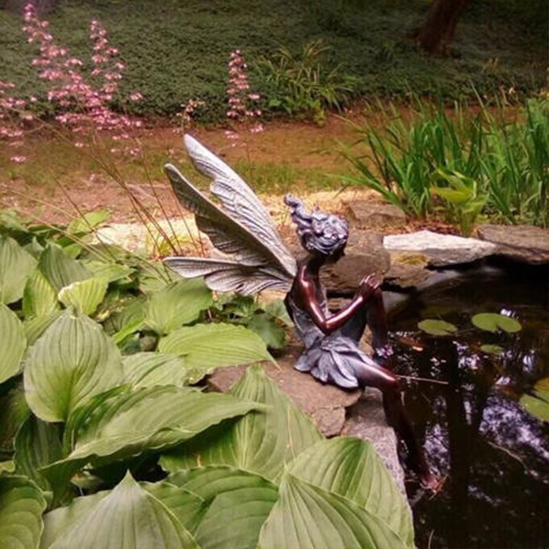 Sitzende Elf Skulptur | Garten Deko