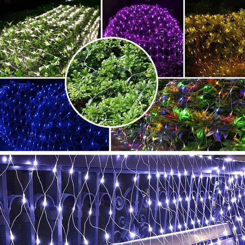 Frendorf | SolarNet Glow Outdoor LED Lichterkette | Fischnetz Design | Solarbetrieben | Stimmungsvolles Licht für Garten und Balkon