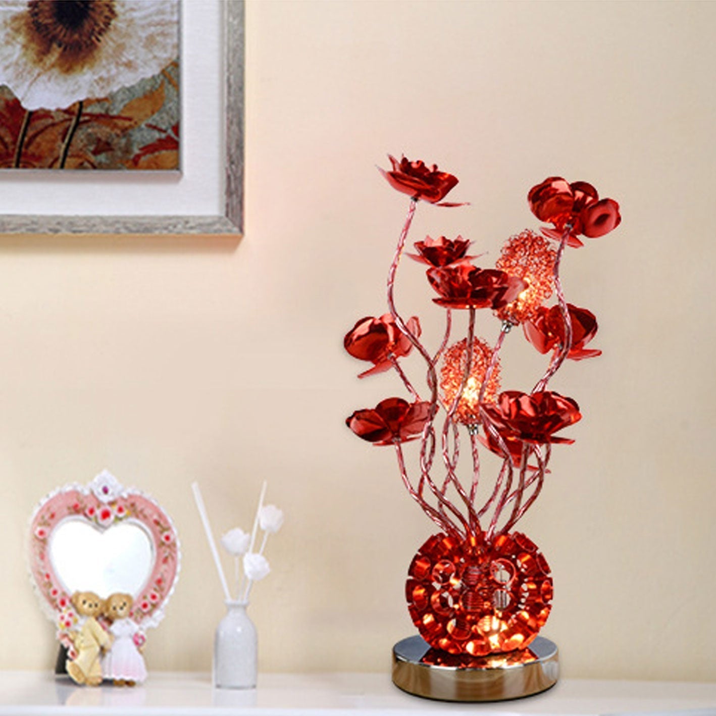 Frendorf | RoséLumina Aluminium LED Tischlampe | Elegantes Design | Stimmungslicht | Leselampe | Deko für Zuhause