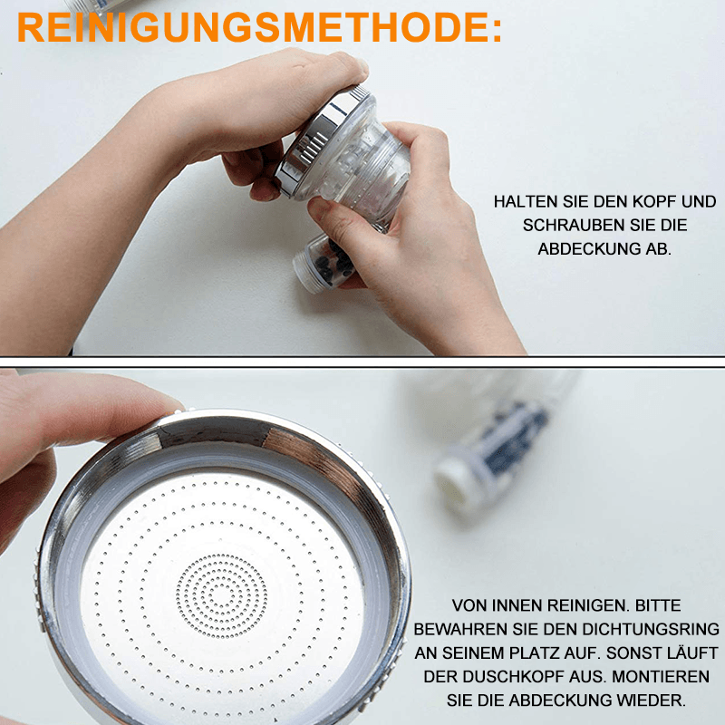 Frendorf | Premium Duschkopf Handbrause mit Ionenfilter wassersparend mit verstellbaren Wasserdruck