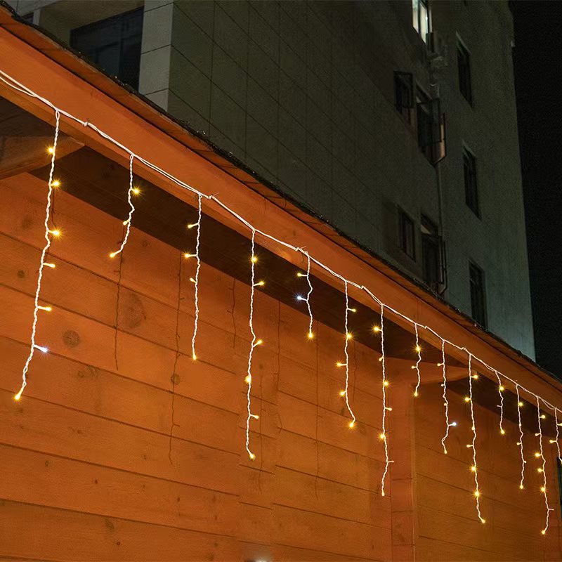 Quntis 50m (164FT) Outdoor Wasserdichte LED Weihnachtsvorhanglichter – 36V Niederspannungs-Festival-Eiszapfenlichter für Event- und Feiertagsdekoration