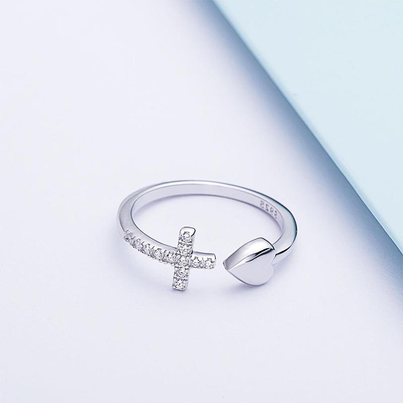 Frendorf | Love S925 Sterling Silber Kreuz Ring