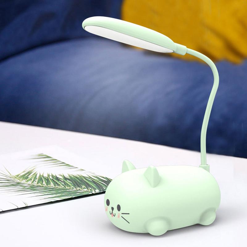 Frendorf | Mini Cartoon Cat LED Augenschutz Leselampe USB wiederaufladbare Schreibtischlampe