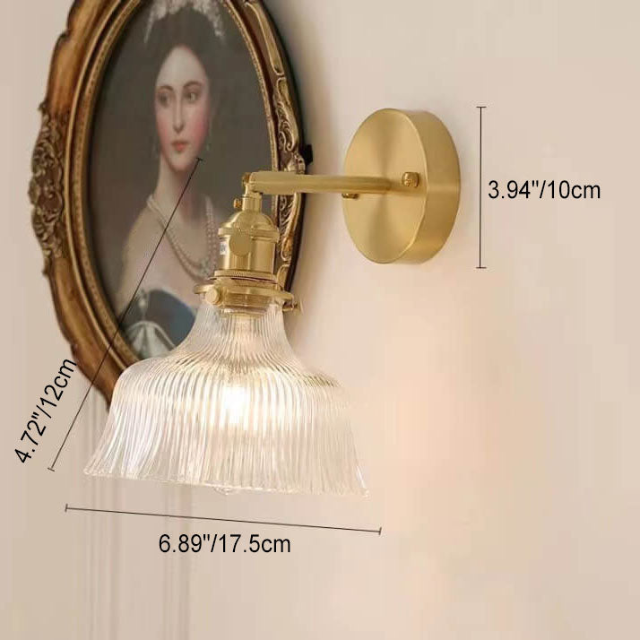 Frendorf | Florabelle Nordic Wandlampe | Minimalistisches Blütendesign | Kupfer & Glas | 1-flammig | Dekorative Beleuchtung