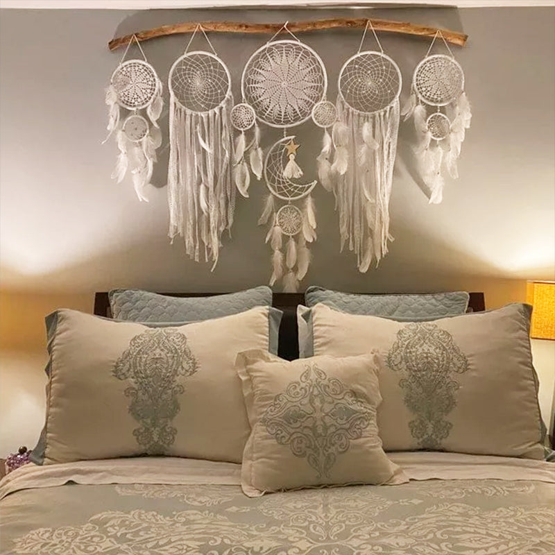 Traumfänger Mond und Sterne hängen über dem Bett (5 Stück)
