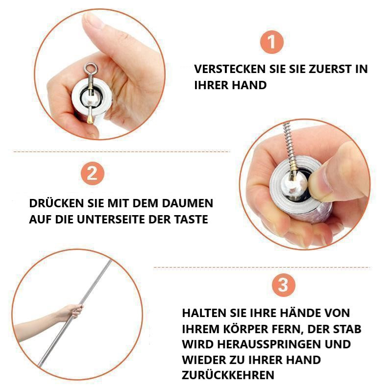 Frendorf | Tragbarer Metallstab für Selbstverteidigung und Zauberkunst