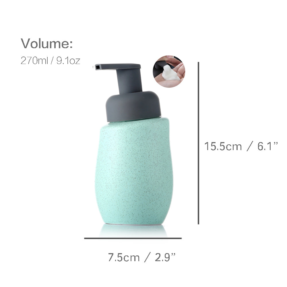 Keramischer Seifenspender, Schaumpumpen-Badflasche, einfaches Design, nachfüllbare wiederverwendbare Lotionpumpe für Badezimmer Küche, 270ml/9,1oz