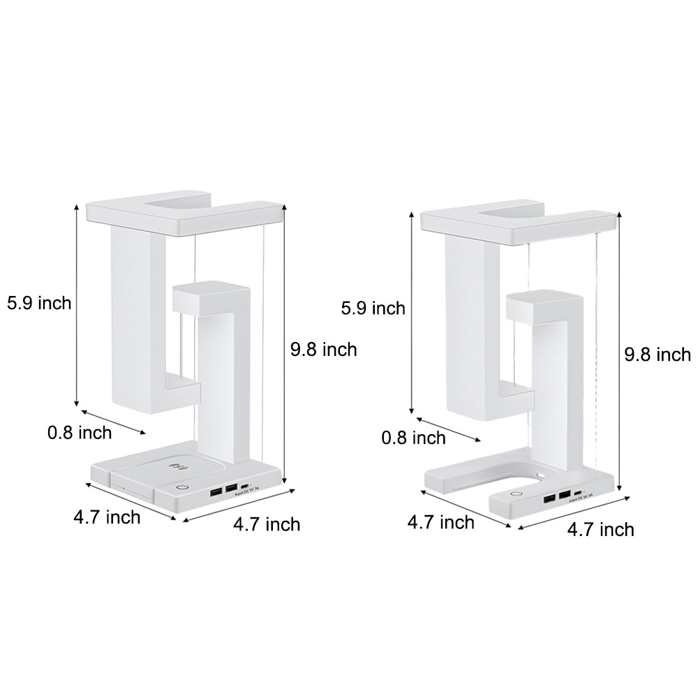 Schwebende Anti-Gravity Tischlampe mit kabelloser Aufladung und LED-Beleuchtung | GravityGlow