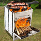 Frendorf | Outdoor Klappholzofen Mini Edelstahl Grill Camping Picknick