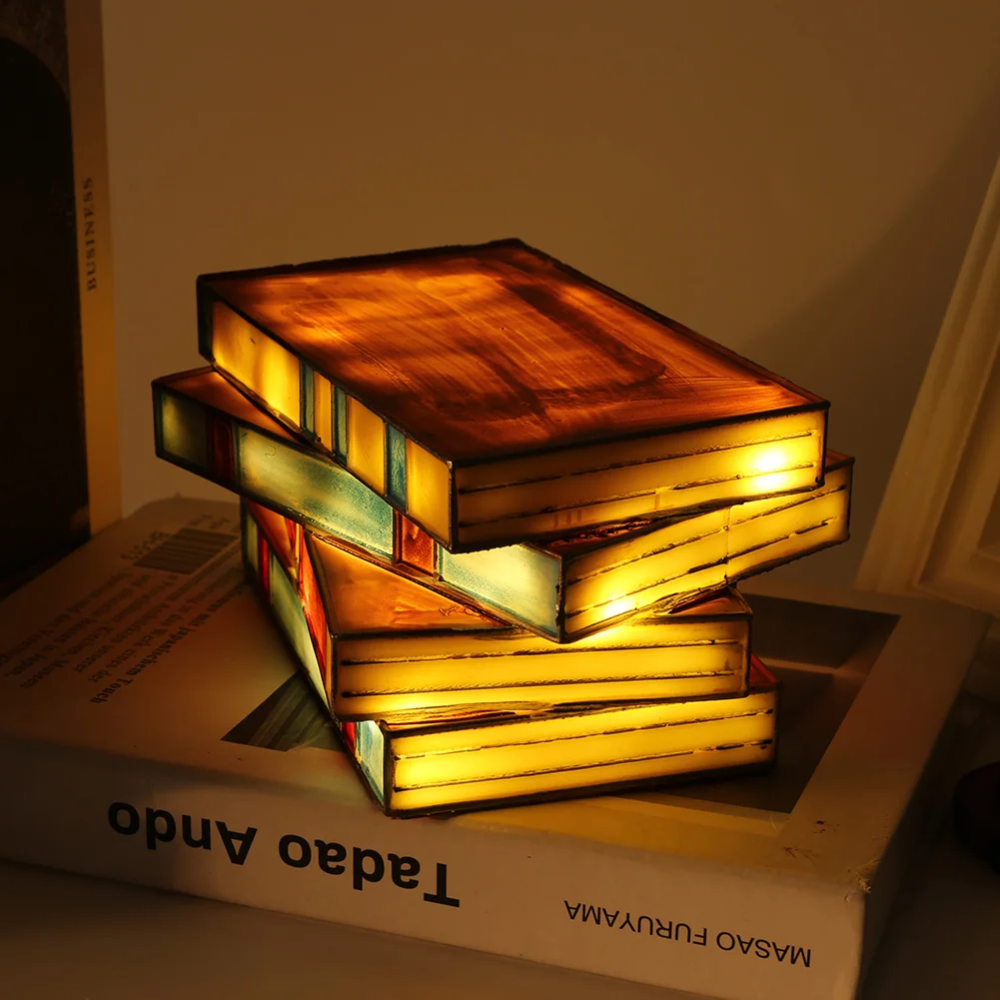Buntglas Bücherlampe