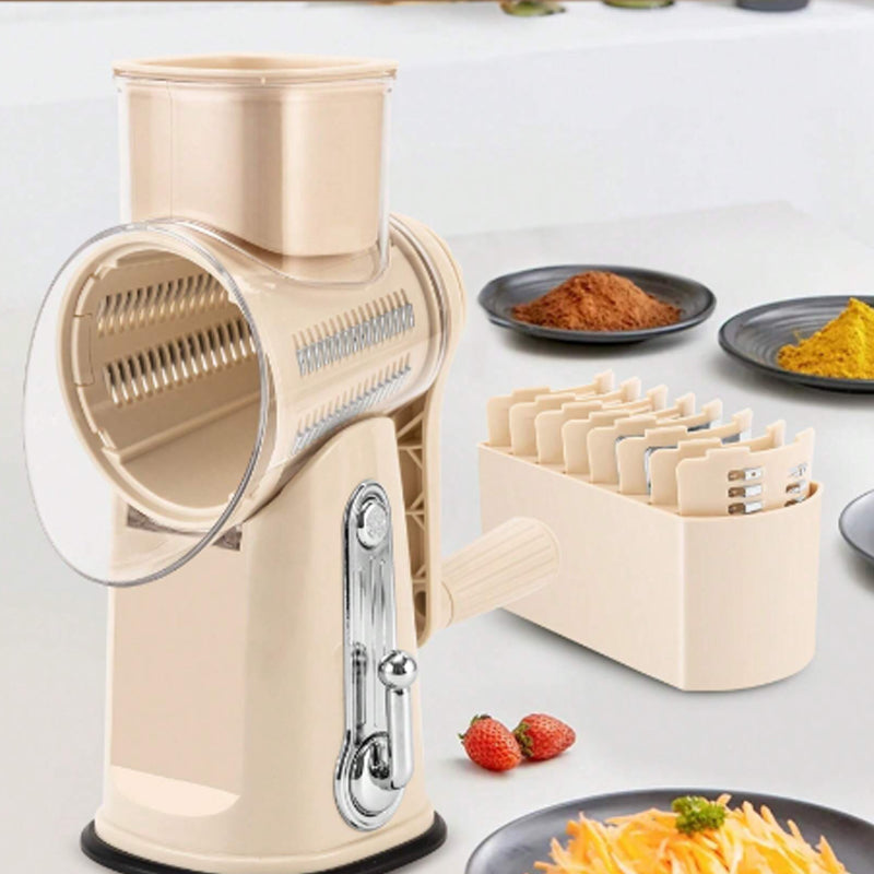 Frendorf | 5 in 1 Gemüseschneider Reibe, Rotierender Käse-Reibe