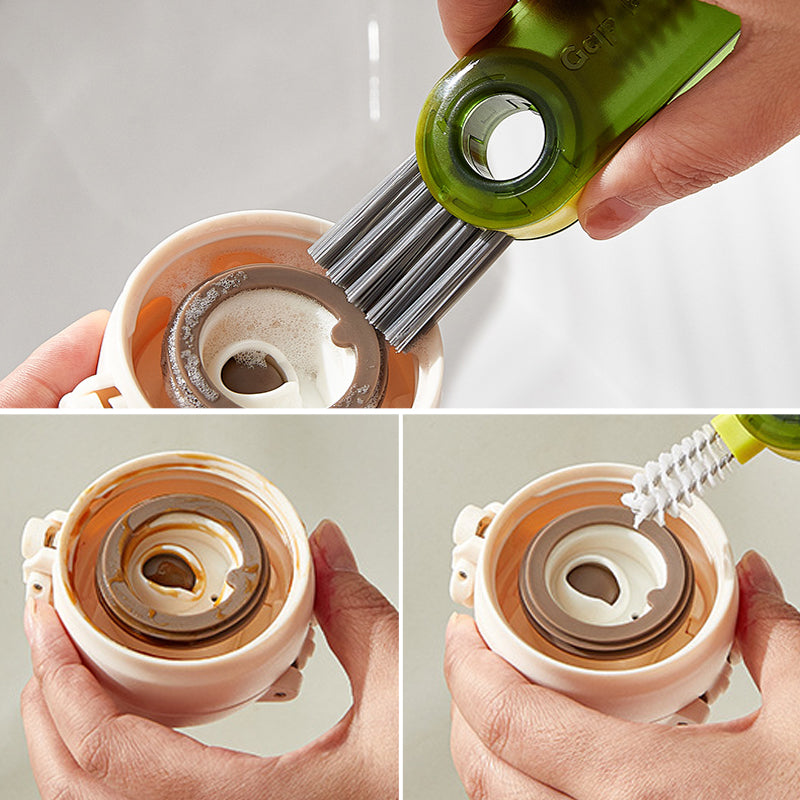 Frendorf | 3 in 1 Reinigungsbürste Multifunktionale Flaschen Spaltenreiniger Bürste