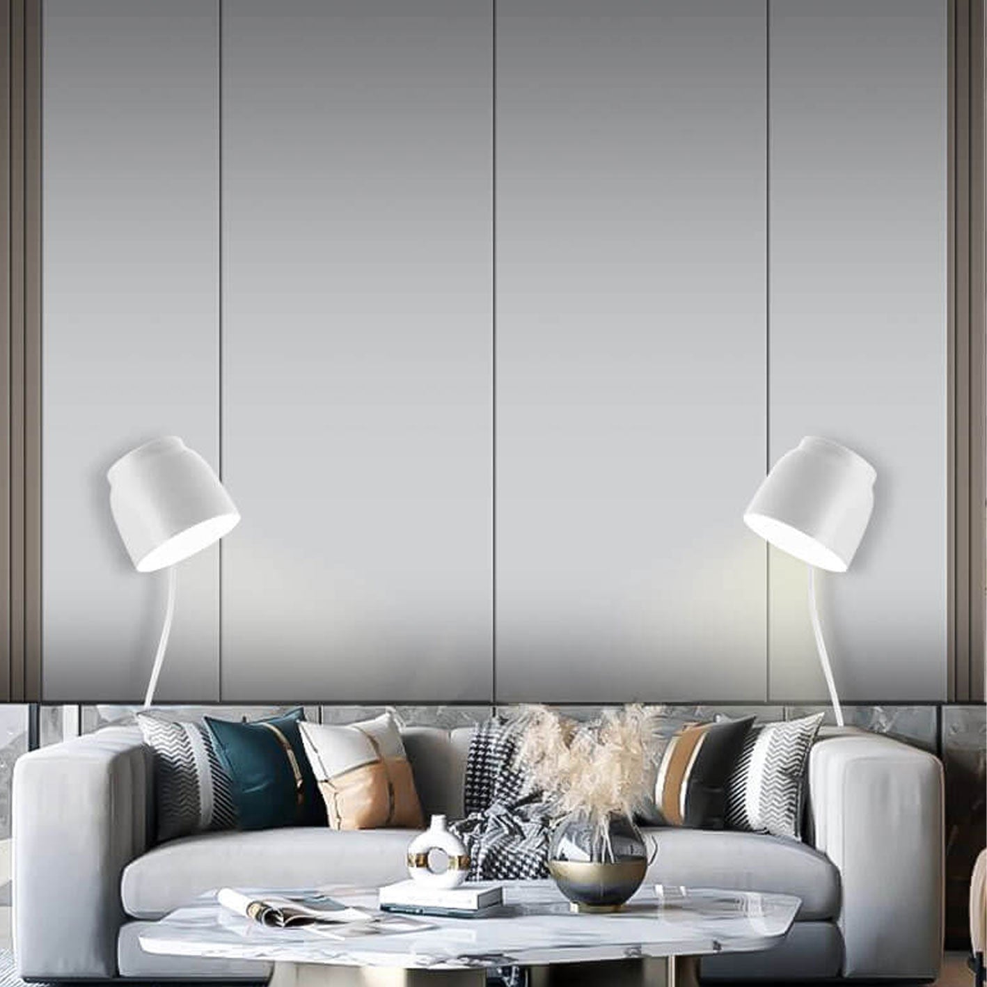 Frendorf | LumaTube Nordic Wandlampe | Drehbares Zylinderdetail | Minimalistisches Design | LED Wandleuchte