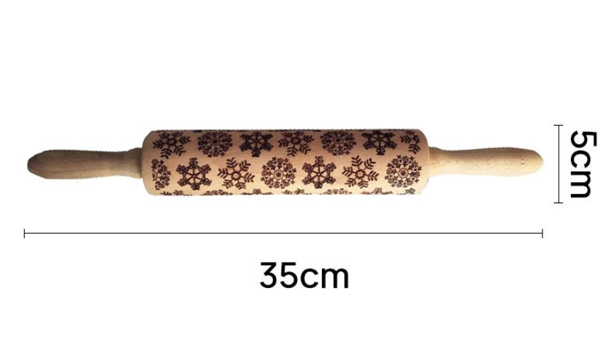Frendorf | RollArt Prägemuster Nudelholz | Buchenholz Backwerkzeug | Perfekte Muster für Kekse & Teig