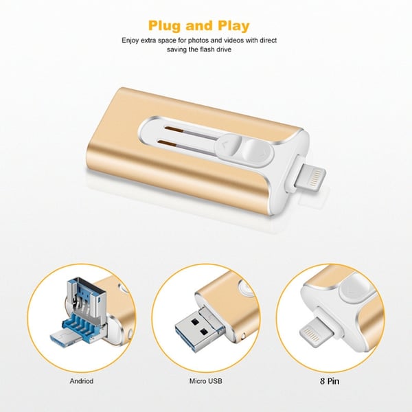 Frendorf | 32~256GB Micro USB + 8 Pin + USB 3.0 4 in 1 Handy Computer U-Disk