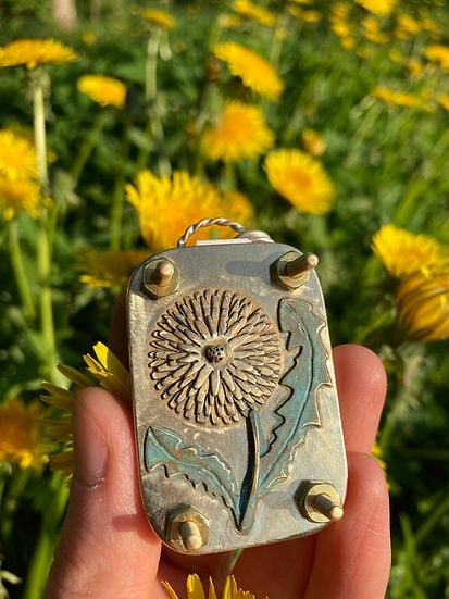 Frendorf | Mikro-Blumenpresse | Handgefertigt aus Silber & Messing | Inkl. 10 Blätter Herbarium-Papier