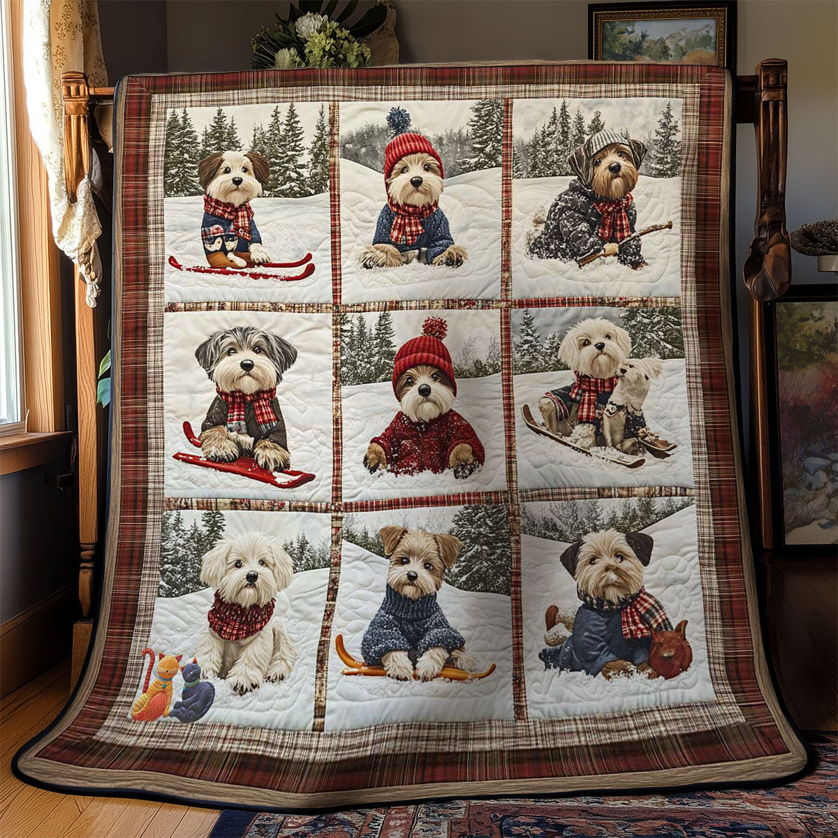 Mini Schnauzer Winter Spieldecke