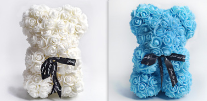 Frendorf | Valentinstag Geschenk Rose Bär Ewige Blume Rose Teddybär PE Schaum Bär 25cm Valentinstag