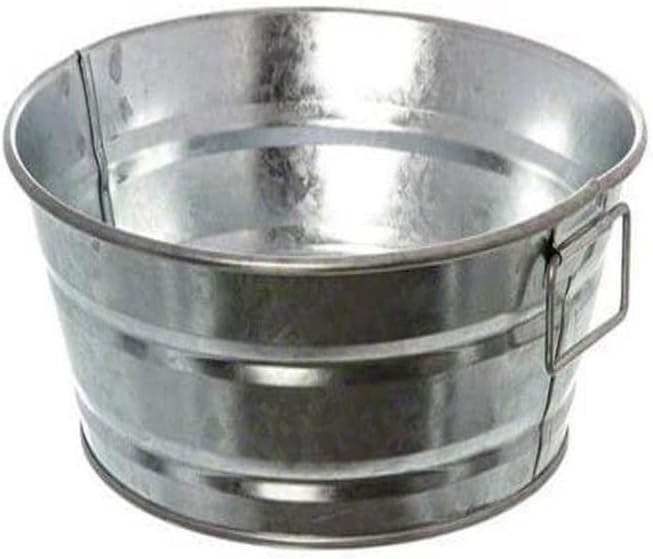 Frendorf | American Metalcraft MTUB69 Natur galvanisierter Stahl ovales Bad mit seitlichem Griff 8-5/8" L X 5-1/2" B X 2-1/2" H 32-Unzen, Silber