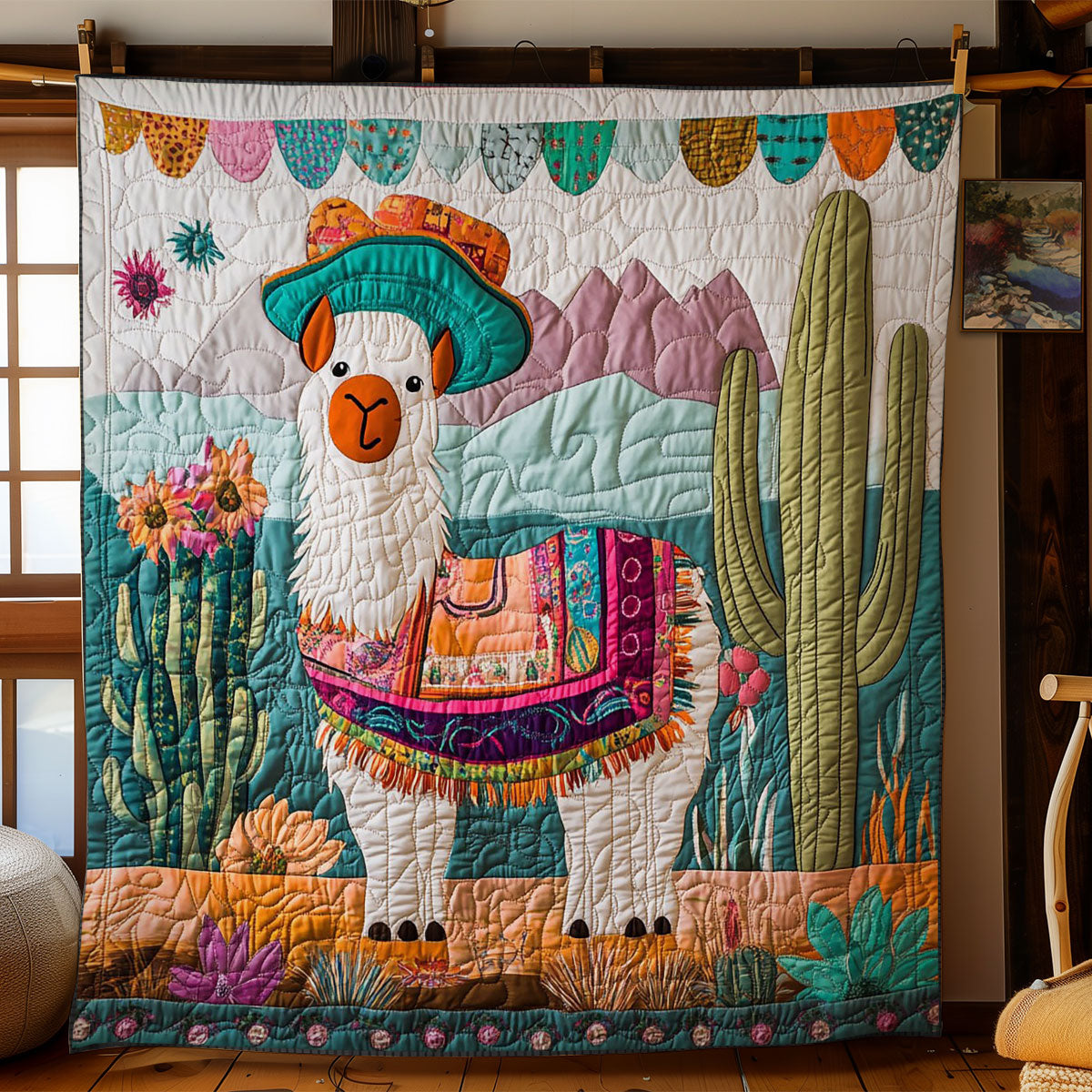 Süßes Lama Quilt