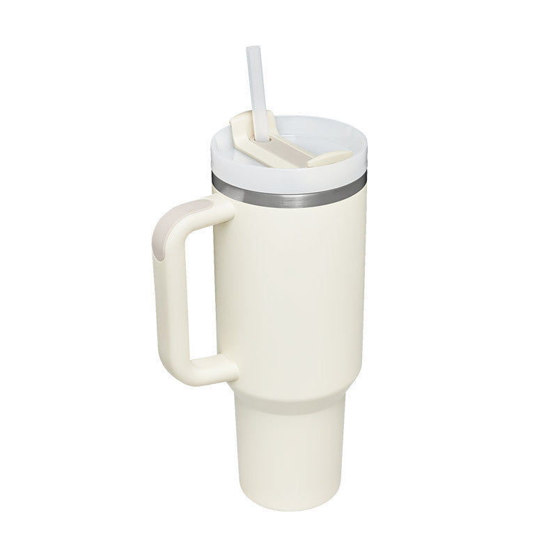 40 Oz Tumbler mit Griff Strohhalm isoliert