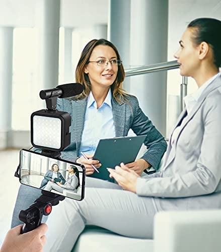Frendorf | Professionelles Videomikrofon-Set mit Stativ und LED-Videoleuchte
