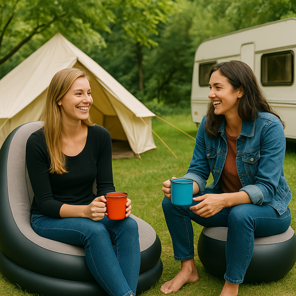 Frendorf | Aufblasbares Sofa-Lounger mit Fußstütze - Wasserdicht & Bequem