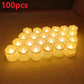 24/50/100 Pack flammenlose LED-Kerzen – batteriebetriebene blinkende Teelichter, rauchlos und romantisch für Hochzeiten und Verlobungen