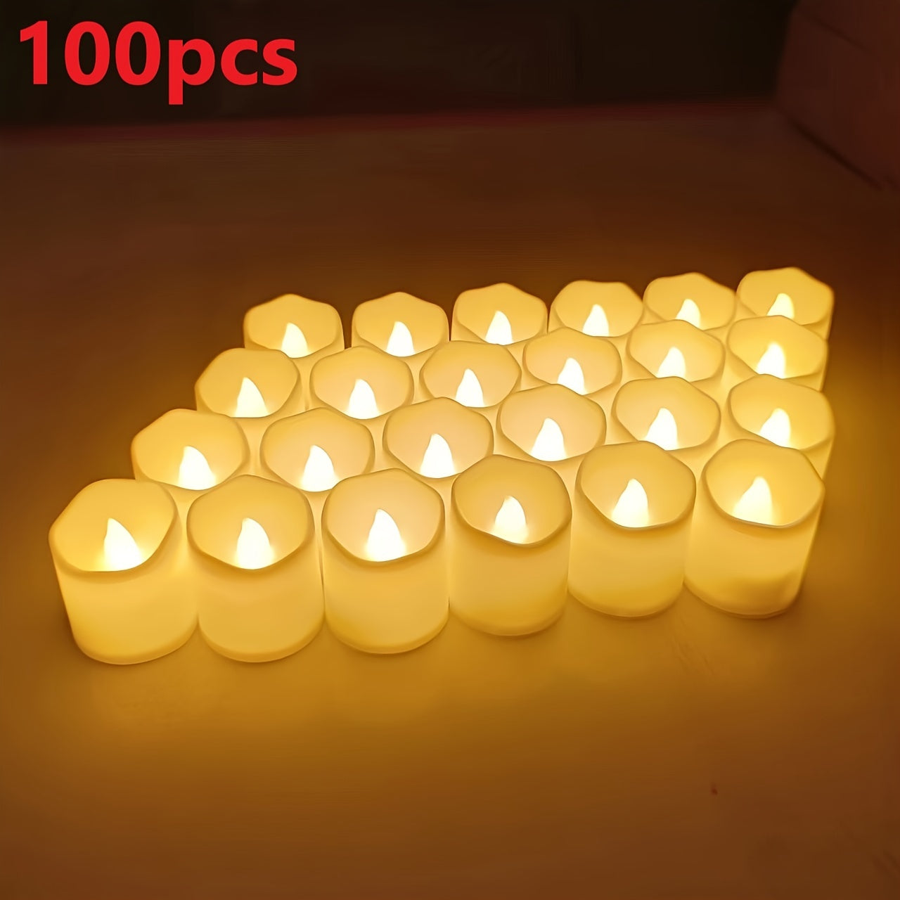 24/50/100 Pack flammenlose LED-Kerzen – batteriebetriebene blinkende Teelichter, rauchlos und romantisch für Hochzeiten und Verlobungen