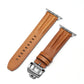 Frendorf | Luxuriöses Lederarmband mit Schmetterlingsverschluss und Rille für die Apple Watch