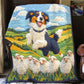 Border Collie und Schafdecke