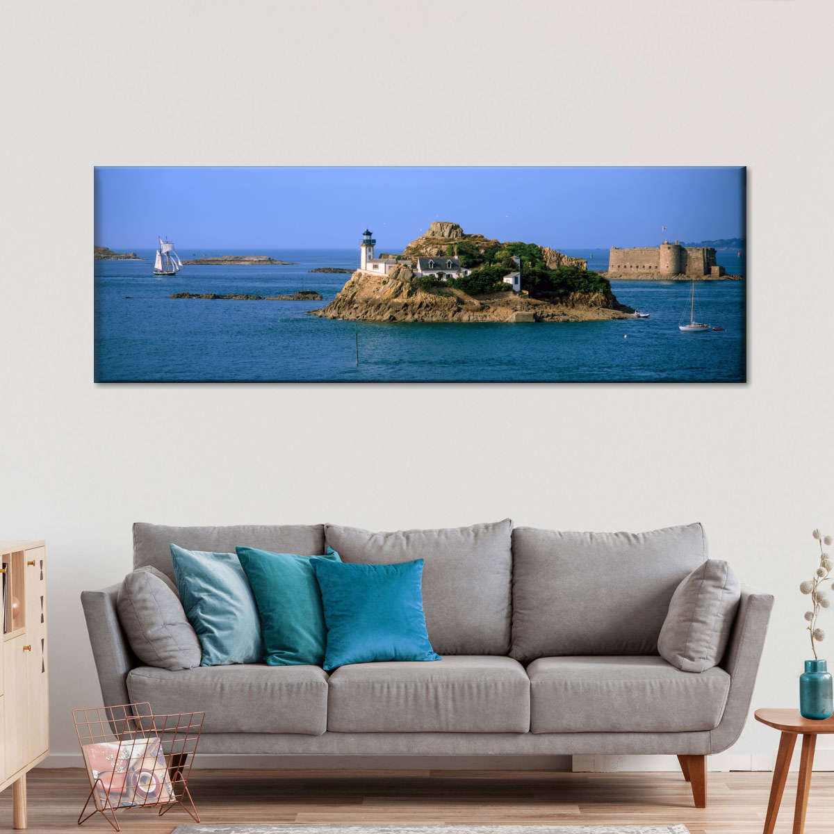 Frendorf | L'ile Louet Leuchtturm und Schloss von Taurus Wandkunst
