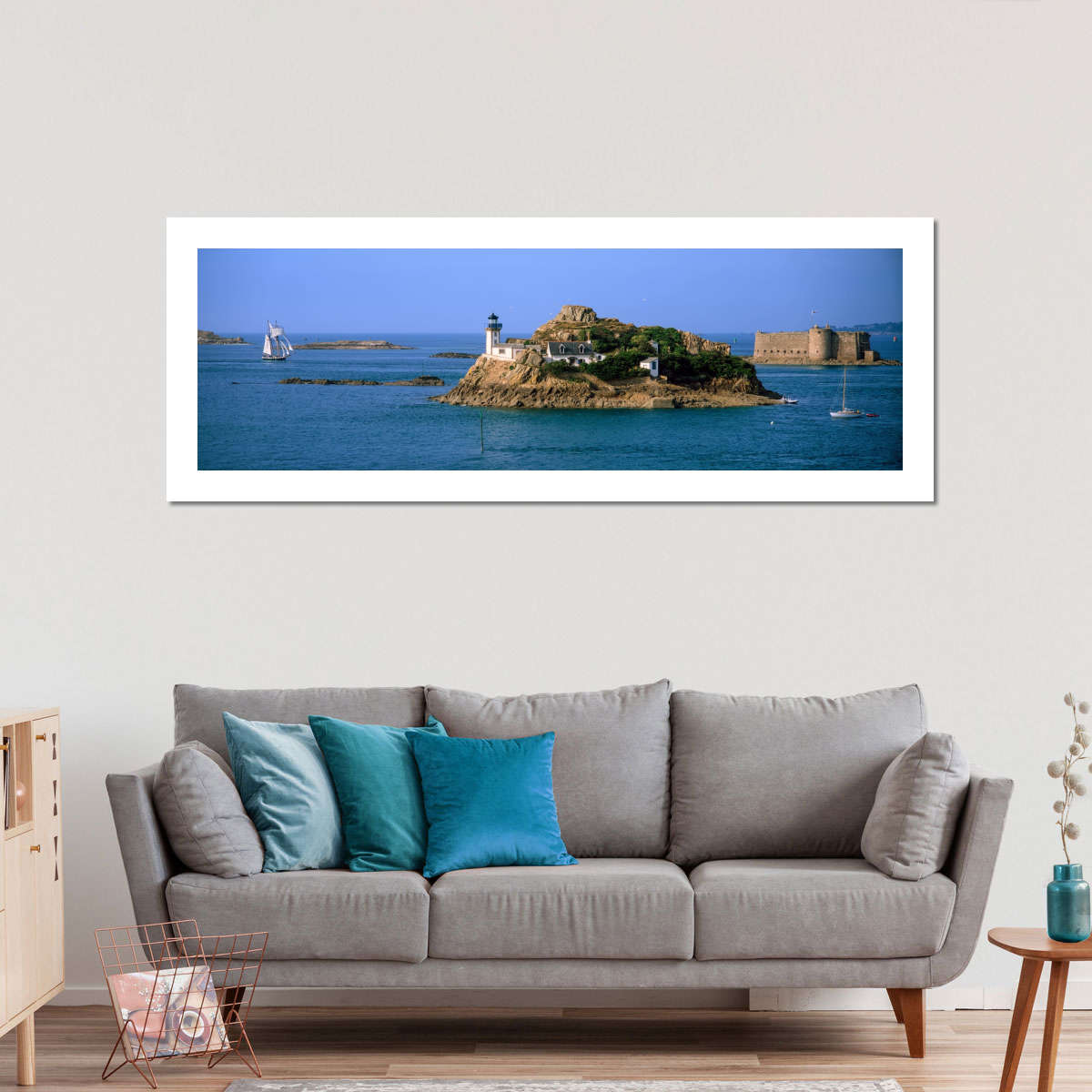 Frendorf | L'ile Louet Leuchtturm und Schloss von Taurus Wandkunst