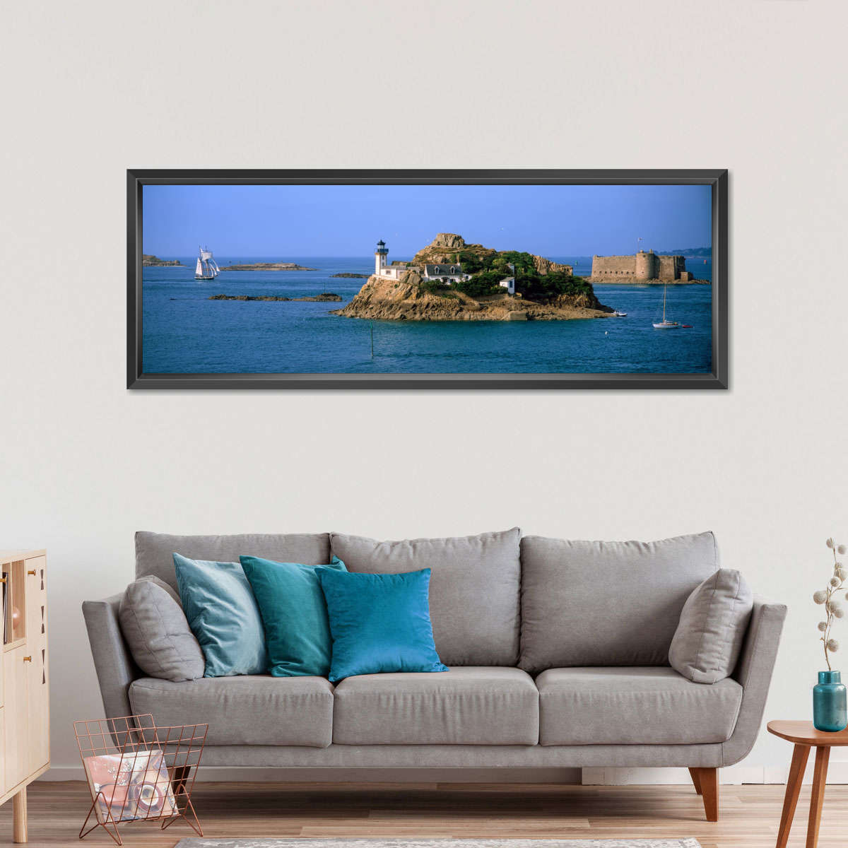 Frendorf | L'ile Louet Leuchtturm und Schloss von Taurus Wandkunst