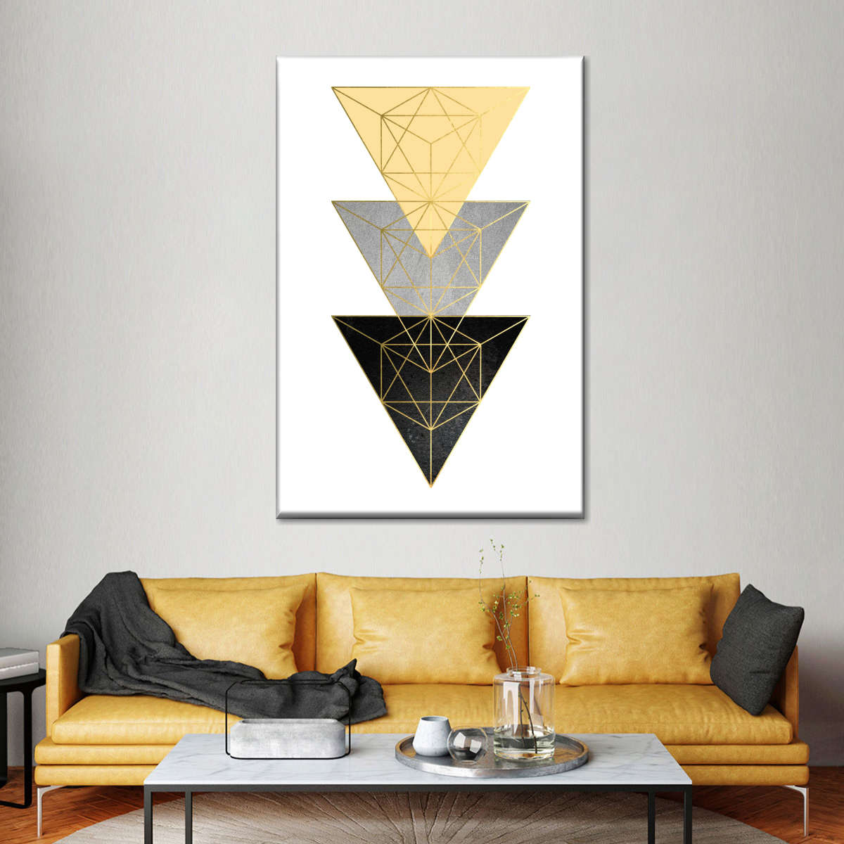 Frendorf | Gelb und Schwarz Geo I Wandkunst