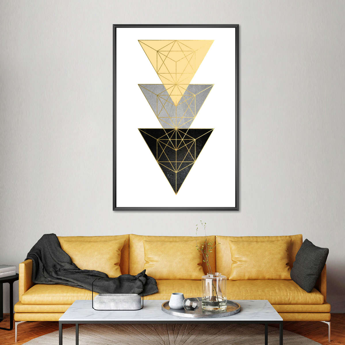 Frendorf | Gelb und Schwarz Geo I Wandkunst