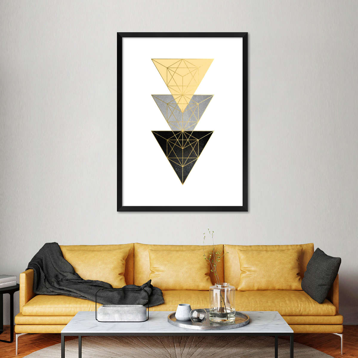 Frendorf | Gelb und Schwarz Geo I Wandkunst