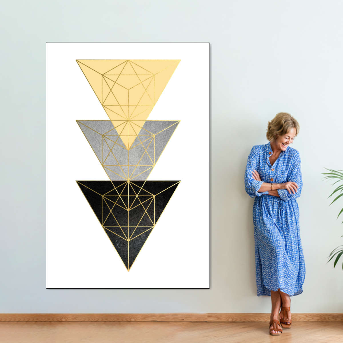 Frendorf | Gelb und Schwarz Geo I Wandkunst