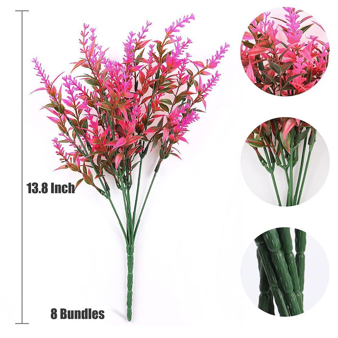 Frendorf | 8 Bündel Künstliche Lavendel Kunststoff Blumen Dekorationen