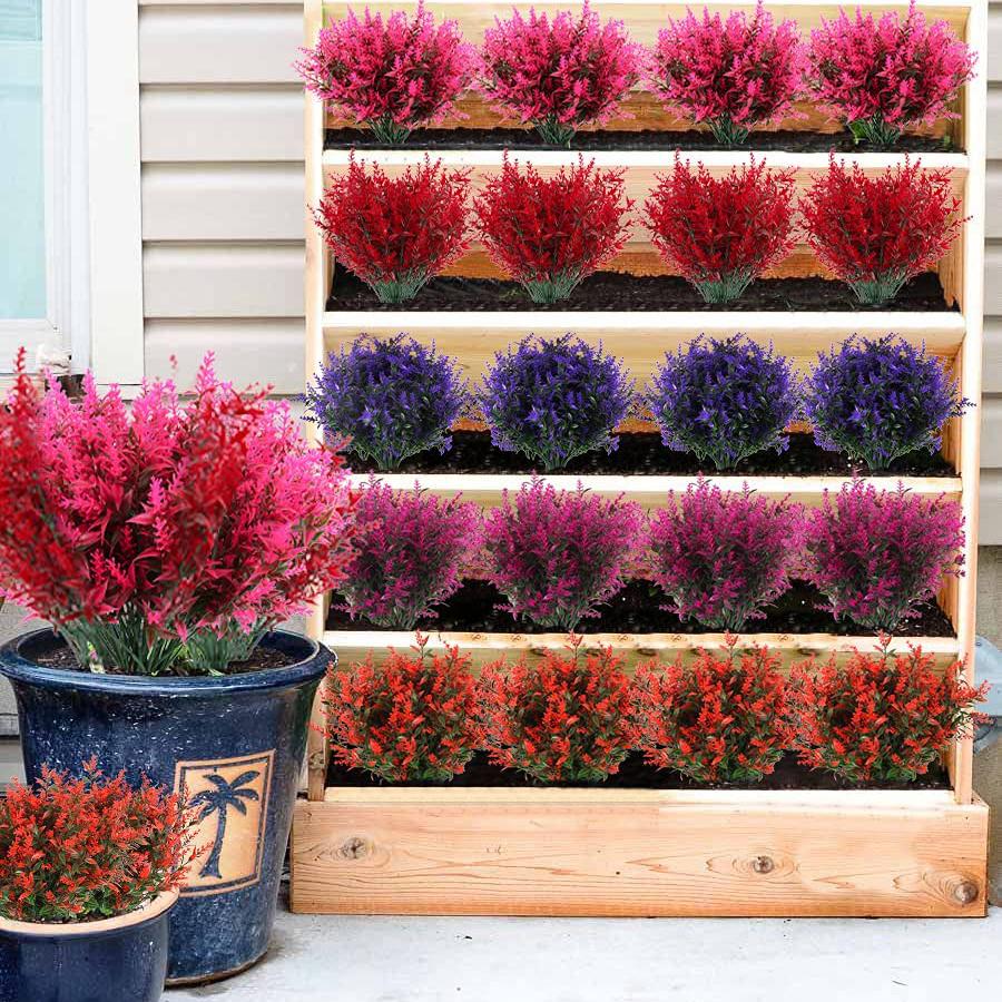 Frendorf | 8 Bündel Künstliche Lavendel Kunststoff Blumen Dekorationen