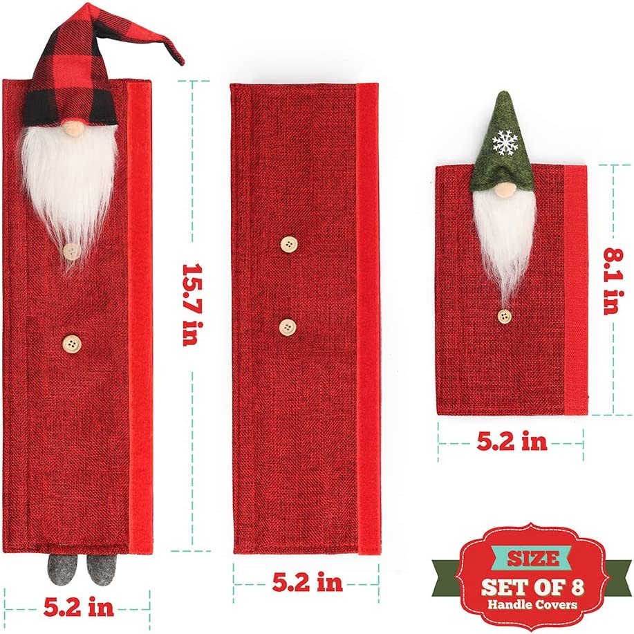Frendorf | 8-teilig: Gnom Weihnachts Kühlschrankgriff Abdeckungen Set