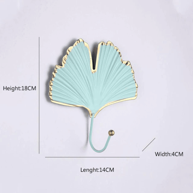 Frendorf | LeafLuxe Metall Wandhaken im Blätterdesign | Elegantes & Funktionales Dekor | In Gold & Blau erhältlich