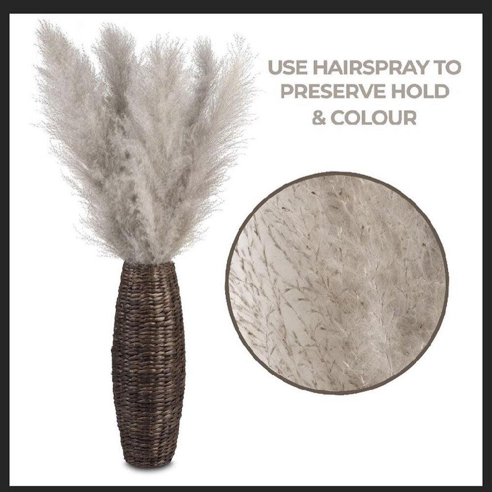 80 cm natürlicher, echter getrockneter Pampasgrasstrauß (weiß / beige / grau) │ flauschige Feder für moderne Boho-Heimdekoration