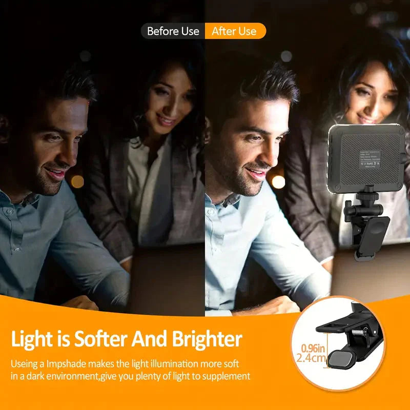 Frendorf | 80 LED Clip-On Wiederaufladbares Selfie Ringlicht