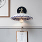 Frendorf | 1 Licht Wandmontage Verlichting Vintage Restaurant Wandlamp Armatuur met Golf/Scalloped Kom/Keramische Shade in Wit