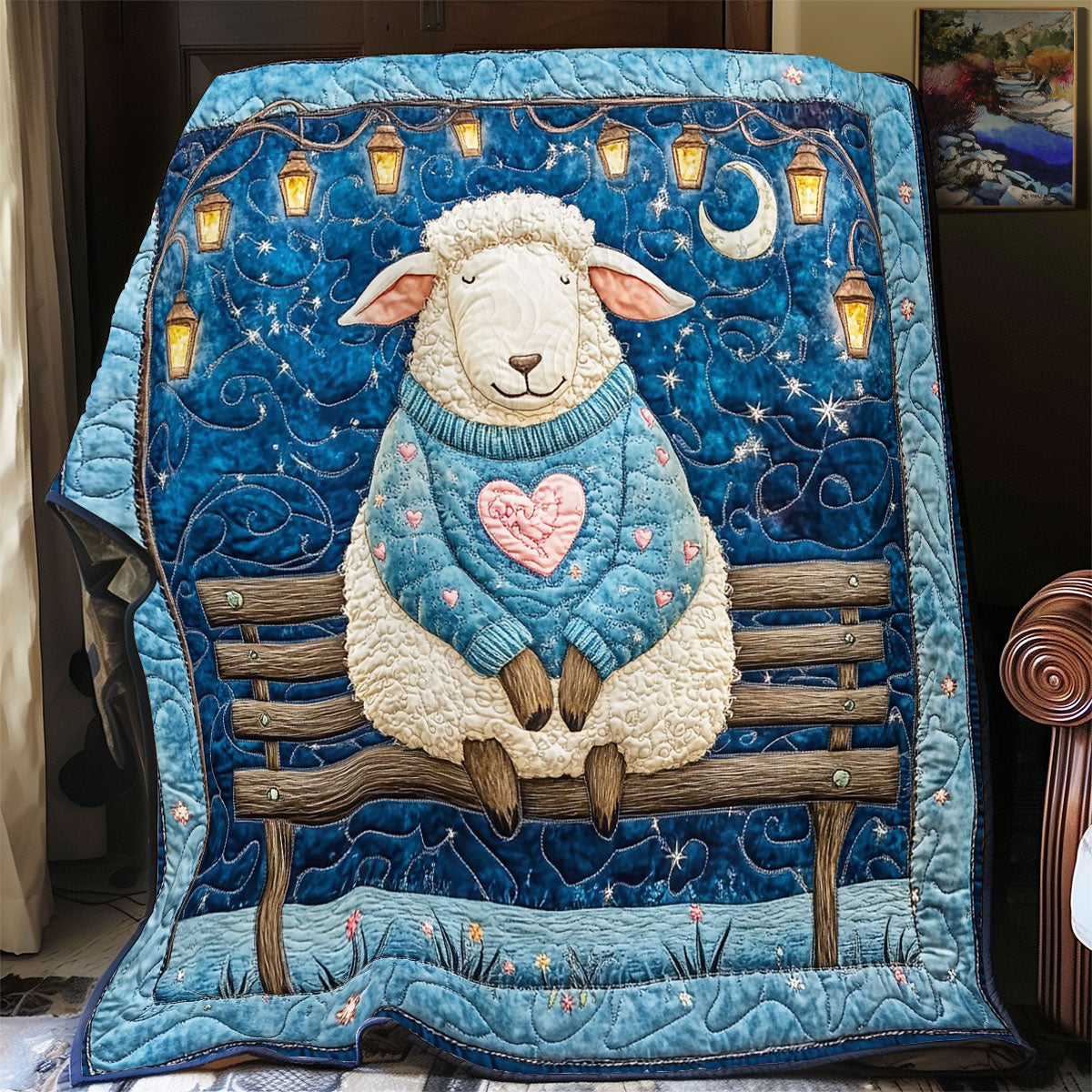 Schaf In Nacht Quilt