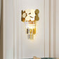 Frendorf | 1-Bulb Wandlamp Modernisme Woonkamer Sconcelicht met Gelaagde Kristallen Blokschaduw in Goud